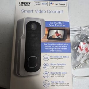 Feit Electric Smart Video Doorbell WiFi HD Alexa Google CAM/DOOR/WIFI/BATG2
